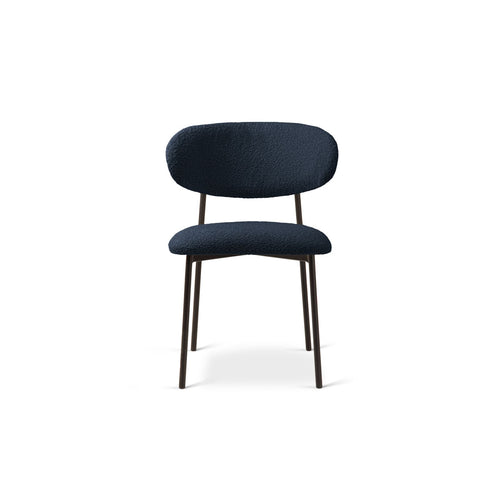 Set van 2 stoelen met gesp Nina boucle donkerblauw - 52x55x78cm
