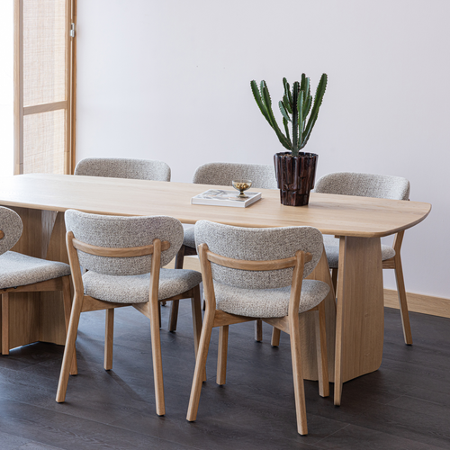 WOOOD eettafel Veere - Massief Eikenhout - Naturel - 220 x 100