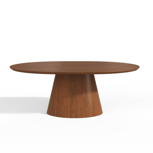 Premium Interiors - Uitschuifbare eettafel EBEN - multiplex licht walnoot 200cm