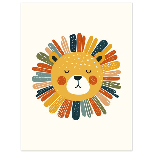 Artfulprints  Boho leeuw   poster 30x40 cm - vtwonen shop