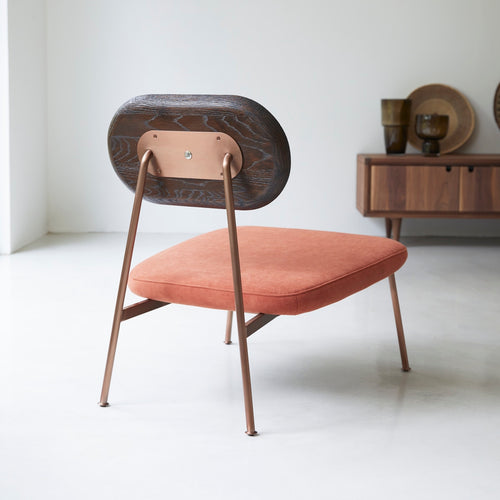 Tikamoon Yutapi - Sienna lage fauteuil van massief eikenhout - Terracotta