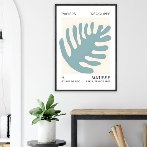 Artfulprints Poster Matisse – Coral bloom turquoise   - 50x70 cm - Turquoise