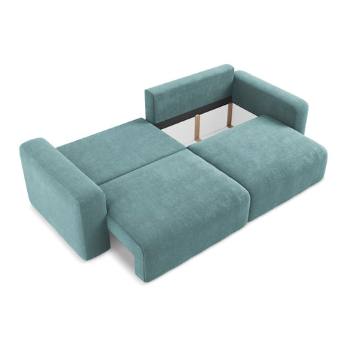 LaMiaSofa 3-zits slaapbank Ostia - chenille stof - jeans - 244x102x79