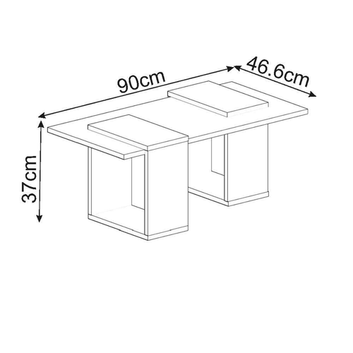 Calicosy - Salontafel ELSY - Donker hout 90x46,6x37 cm