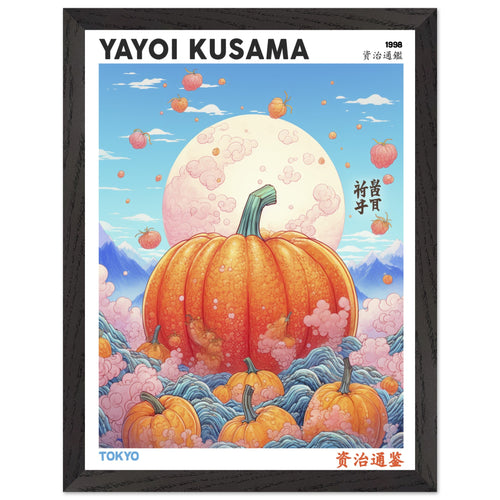 Artfulprints Poster met Lijst Yayoi Kusama - Tokyo pumpkin   - 30x40 cm - Oranje