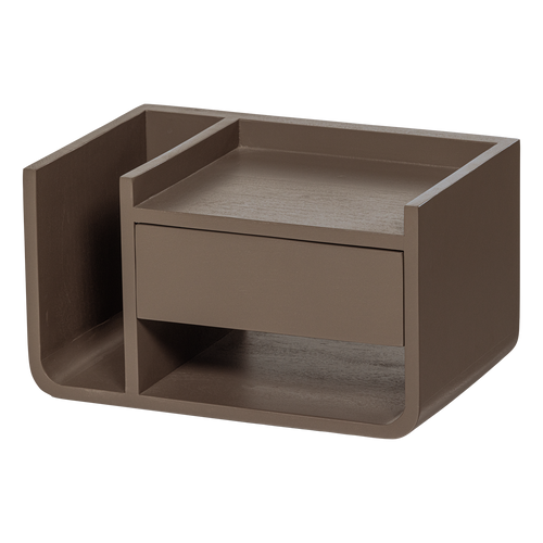WOOOD hangend nachtkastje links Slo - Mangohout - Mokkabruin - 25x45x30