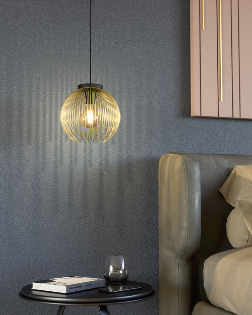 EGLO hanglamp Venezuela - e27 - ø 23,5 cm - goud/zwart