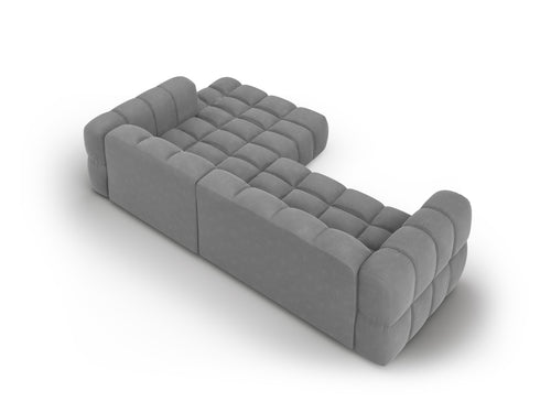Cosmopolitan Design Modulaire hoekbank rechts Sky 4-zits, flueel, lichtgrijs - 162x272x70cm