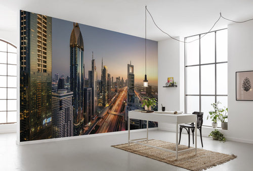 Sanders & Sanders fotobehang stad beige en grijs - 450 x 280 cm - 612699