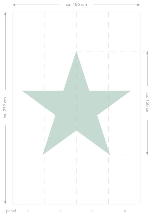 ESTAhome fotobehang grote ster mintgroen - 186 x 279 cm - 158841 - vtwonen shop