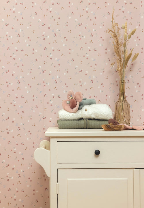 Little Dutch Kinderkamer behang Fotobehang Little Pink Flowers - 280x300 cm - vtwonen shop