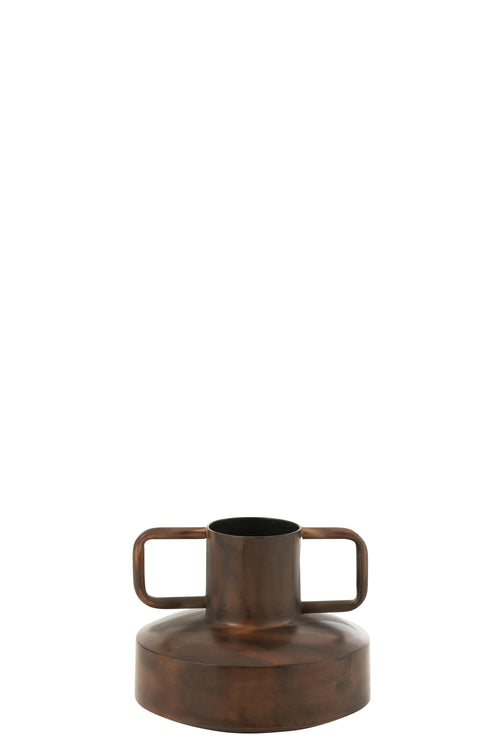 J-Line vaas Romana - ijzer - brons - Ø 18.5 cm - vtwonen shop