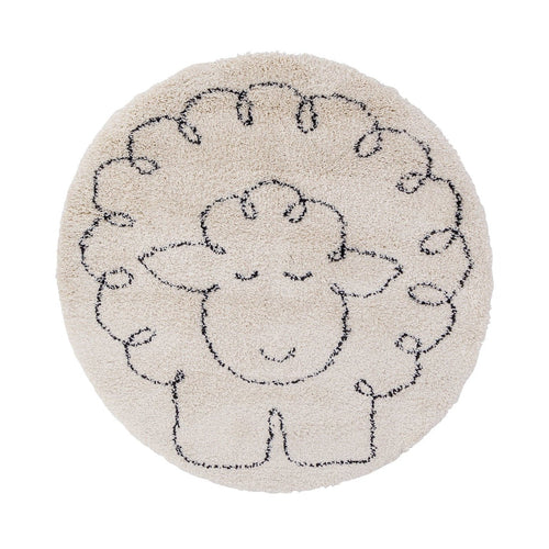 AFK Living vloerkleed Klein Schaapje - voor kinderen - beige - 120 x 120 cm
