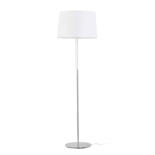 Faro Volta - 1 Light Vloerlamp Wit, Nikkel, E27