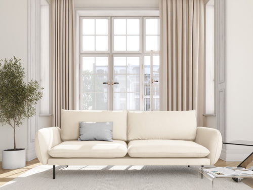 Cosmopolitan Design Bank Vienna 4-zits, flueel, lichtbeige - 92x230x95cm