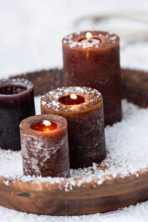 J-Line cilinderkaars - bruin - medium - 39U - 6 stuks