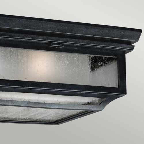 Elstead Shepherd - 2 Lichts Badkamer Inbouw Plafondlamp Donker Zink IP44, E27
