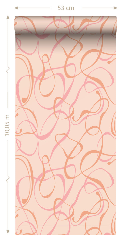 Sanders & Sanders behang figuratief motief zacht roze - 50 x 900 cm - 935276 - vtwonen shop