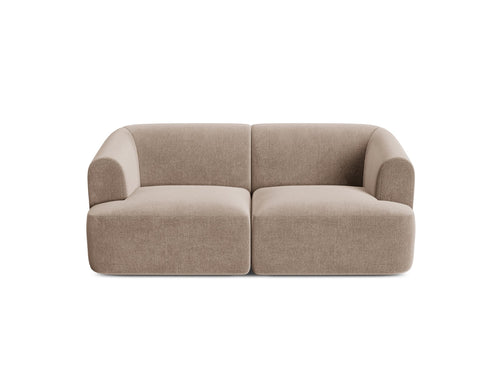 Cosmopolitan Design Modulaire bank Campi 2-zits, flueel donkerbeige - 90x180x70cm