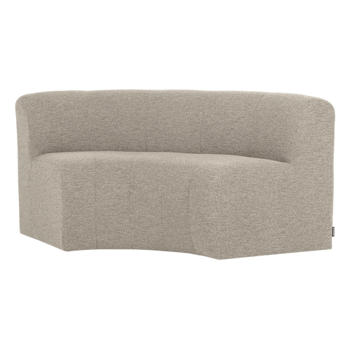 WOOOD eetbank halfronde hoek rug Mojo Base - Bouclé - Beige - 83x152x76
