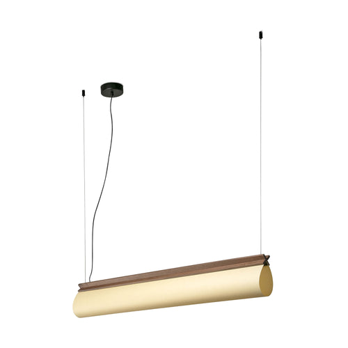 Faro Cata Cata LED-hanglamp met houten kap, beige kleur, 2700K