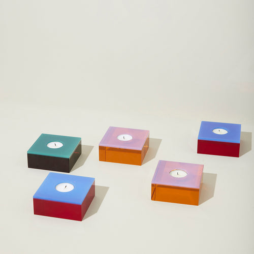 Hübsch waxinelichthouder Flux - kristal - 10x10xh4cm - vtwonen shop