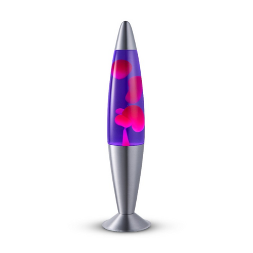 Lighto lavalamp zilver – paarse vloeistof met roze lava - vtwonen shop