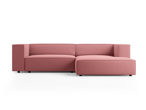 Cosmopolitan Design rechter hoekbank Arendal 3-zits, flueel, zalm - 166x224x70cm