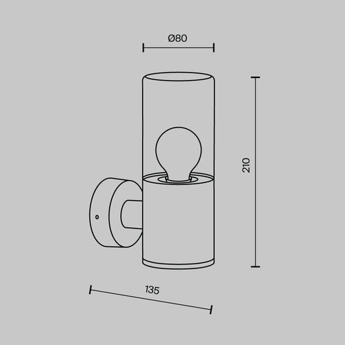 Maytoni Outdoor - Wandlamp Amas - Grafiet - Ø8 - vtwonen shop
