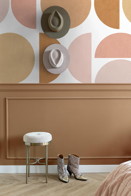 ESTAhome fotobehang geometrische vormen zacht roze en beige - 200 x 279 cm - 159384 - vtwonen shop