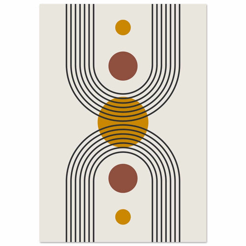 Artfulprints Poster met Lijst Boho – Solar form   - 30x40 cm - Meerkleurig