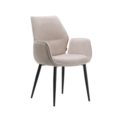 LABEL51 Eetkamerstoel Morris - Naturel Stof - Zithoogte 48cm - Set van 2 - vtwonen shop