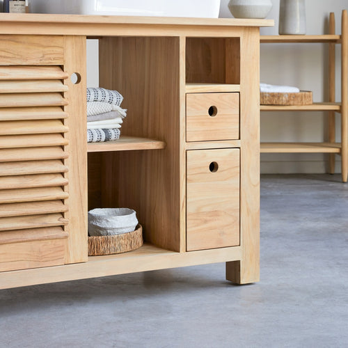 Tikamoon Opbergmeubel in massief teak 145 cm - Naturel