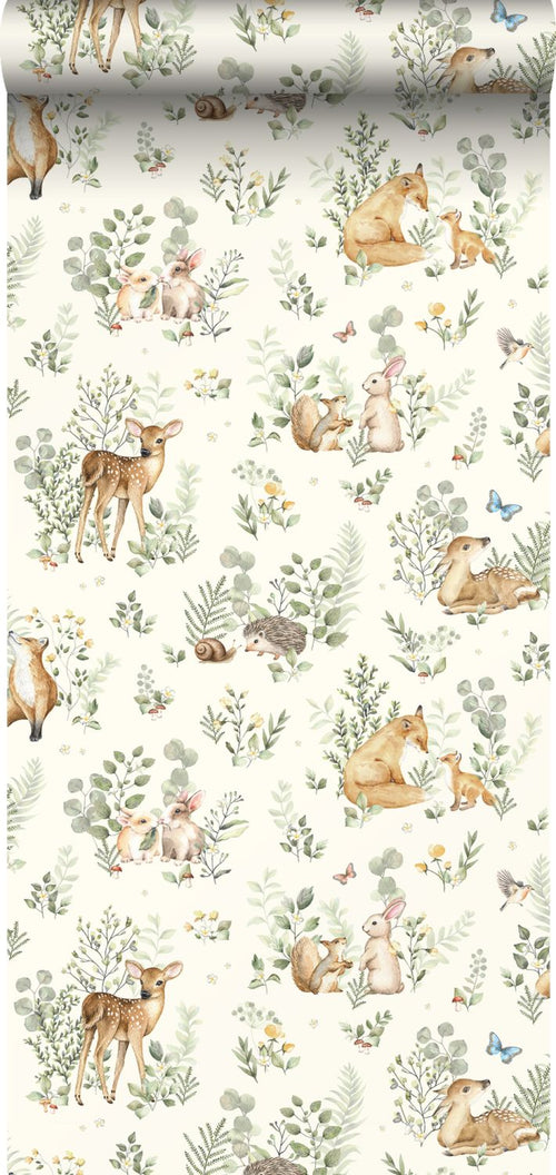 Sanders & Sanders behang bosdieren beige, groen en bruin -  - 641103