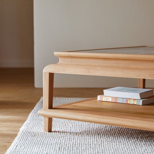 Tikamoon Vierkante salontafel van massief teak - Naturel - vtwonen shop