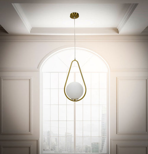 Mauro Ferretti kroonluchter - 24x20x47 cm - goud/wit