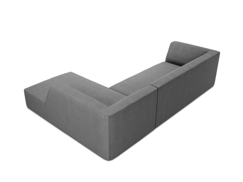 Micadoni rechter hoekbank Ruby 4-zits, structurele stof, grijs - 180x273x69cm