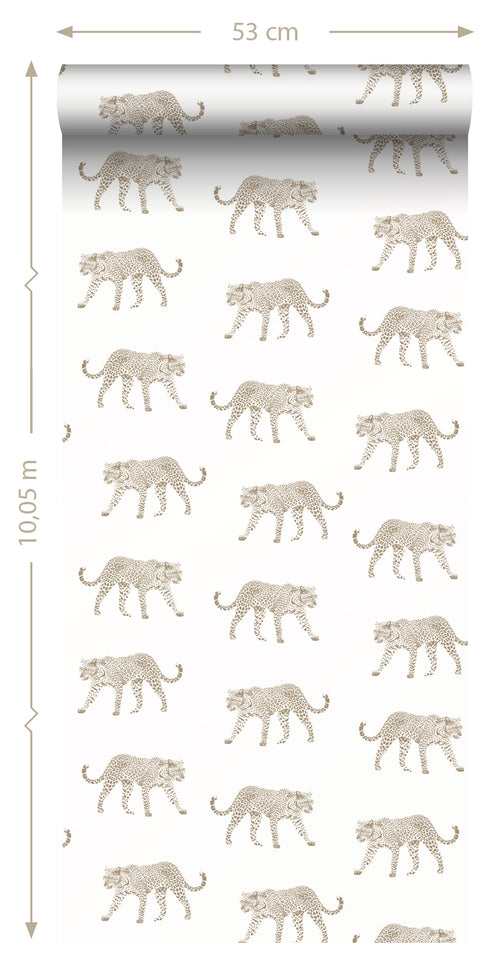 ESTAhome behang panters wit en beige - 53 cm x 10.05 m - 139775 - vtwonen shop
