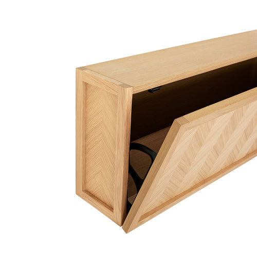 Hübsch schoenenkast Herringbone - mdf/eikenfineer/eikenhout - 100x25xh40cm