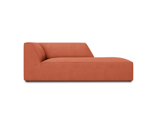 Micadoni rechter chaise longue Ruby structurele stof, koraal - 180x93x69cm
