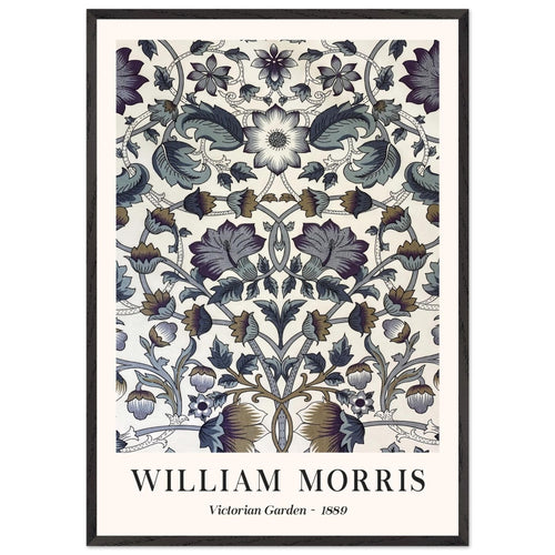 Artfulprints Poster met Lijst William Morris - Victorian garden 1889   - 70x100 cm - Grijs
