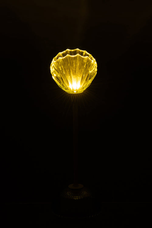 J-Line lamp Shell - ijzer - lichtgroen/wit - small - LED lichtjes
