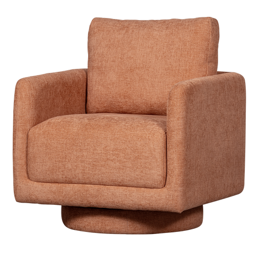 WOOOD draaibare fauteuil Oscar - Chenille - Salmon - 64x78x79 - vtwonen shop