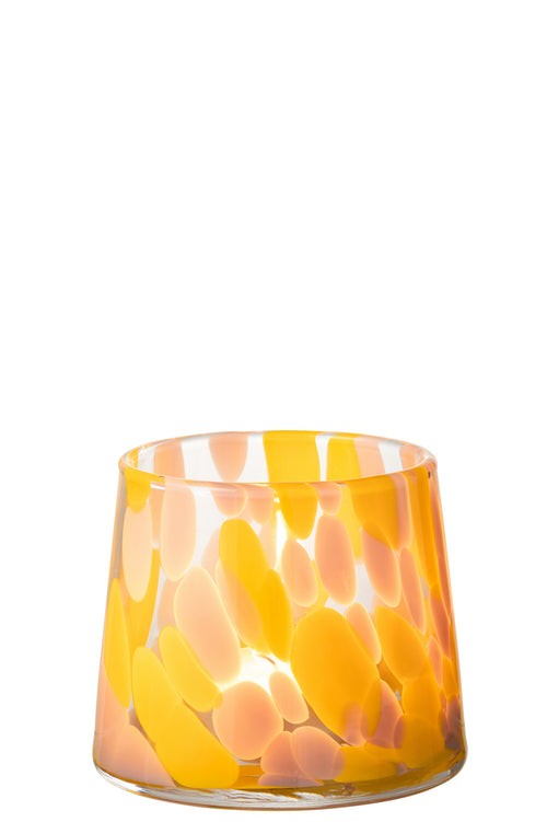 J-Line windlicht Spikkels - glas - roze/oker - vtwonen shop