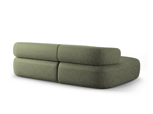 Micadoni linker hoekbank Jenny 5-zits, chenille groente - 145x225x73cm