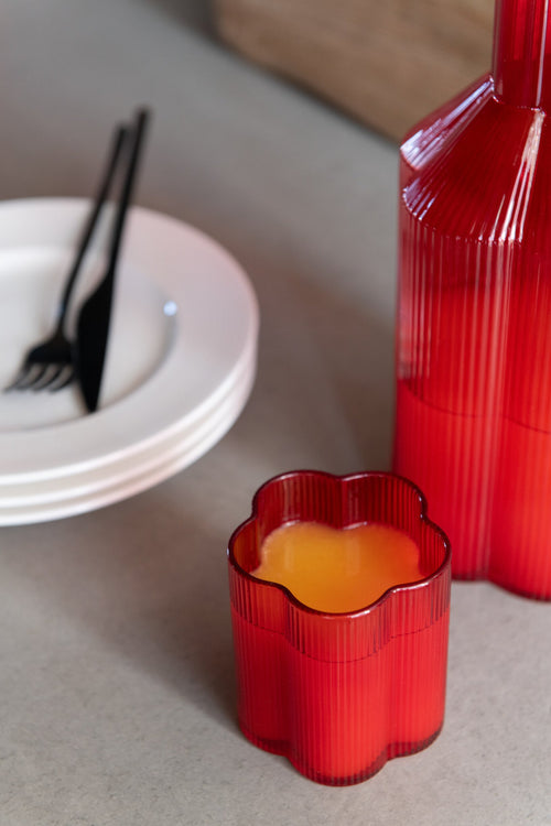 J-Line glas Fiore - glas - rood