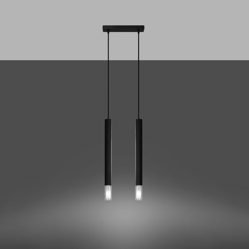 Sollux Lighting Hanglamp WEZYR 2 zwart - 30x6x120cm