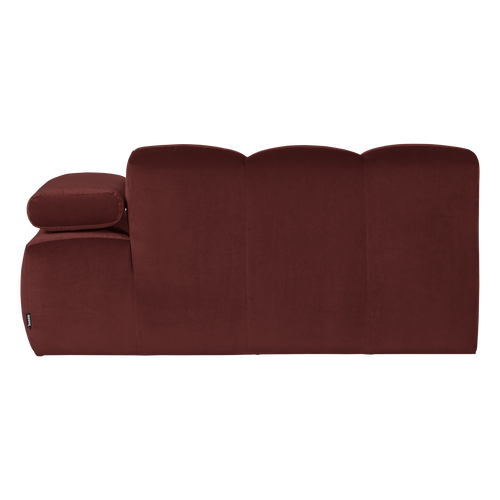 WOOOD 1,5-zits bank arm rechts Mojo - Velvet - Kastanjebruin - 74x164x97