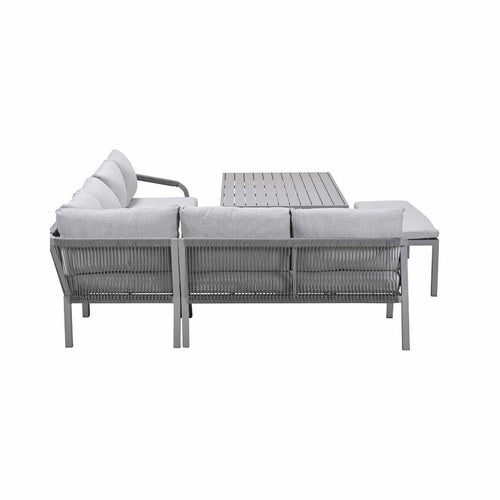 Monti lounge-diningset - 5-dlg. - taupe - rope grey sand - valley sand
