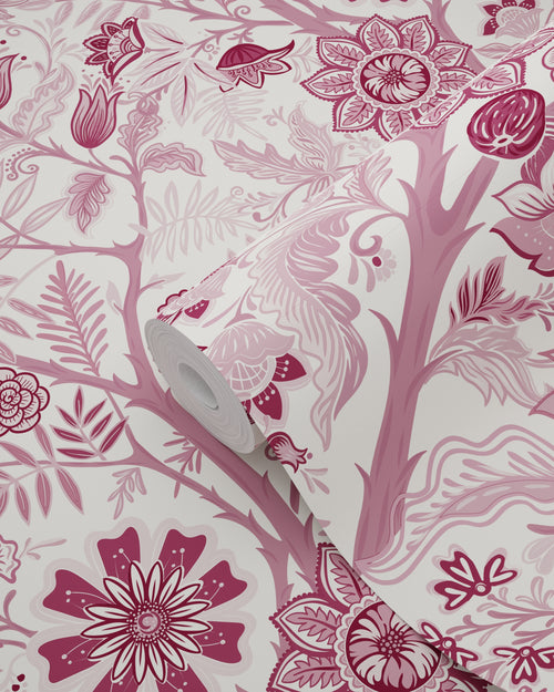 ESTAhome behang vintage bloemen bordeaux rood - 50 x 900 cm - 132131